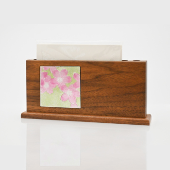 七宝焼|木製メモスタンド　桜