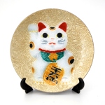 七宝焼|飾皿・径12　招き猫40丸