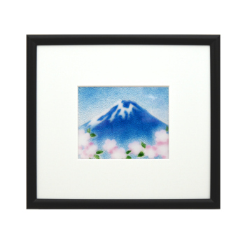 七宝焼|額・青富士と桜