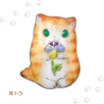 七宝焼|土田ピンブローチ　お花ちび猫 (限定商品)