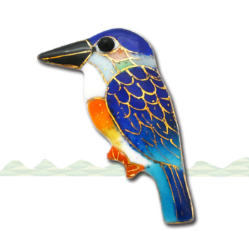 七宝焼|土田ピンブローチ　カワセミ (限定商品)