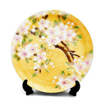 七宝焼|飾皿・径21　金地桜