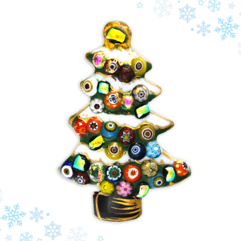 七宝焼|土田ピンブローチ　ツリー