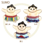 七宝焼|土田ピンブローチ　力士(オンライン限定商品)