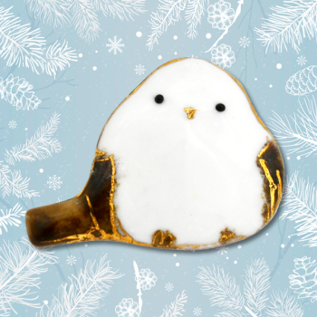 七宝焼|土田ピンブローチ　シマエナガ1匹 (限定商品)