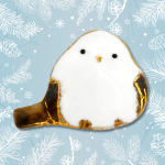 七宝焼|土田ピンブローチ　シマエナガ1匹 (限定商品)