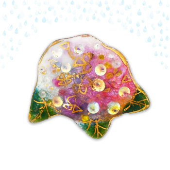 七宝焼|土田ピンブローチ あじさい ピンク (限定商品)