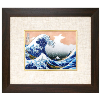 七宝焼|額・北斎　神奈川沖浪裏(大)