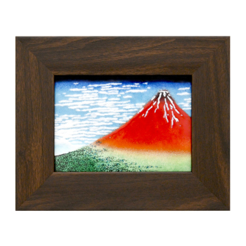 七宝焼|額　北斎・赤富士(小)