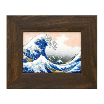 七宝焼|額・北斎　神奈川沖浪裏(小)