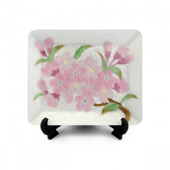 七宝焼|飾皿・10×12　山桜