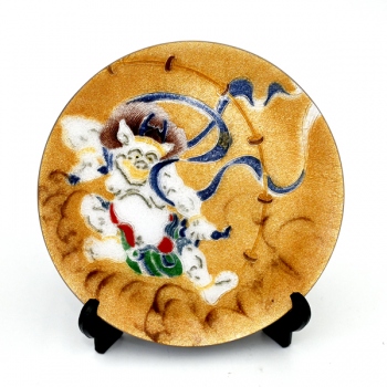 七宝焼|飾皿・45丸　雷神