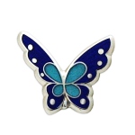 七宝焼|ピンブローチ・昆虫　蝶青