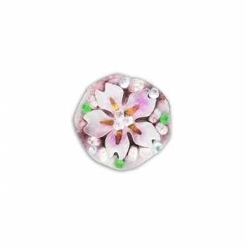七宝焼|花白組ピンブローチ　桜(フリット)
