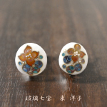 七宝焼|東洋子　イヤリング　(白)　【在庫限り】
